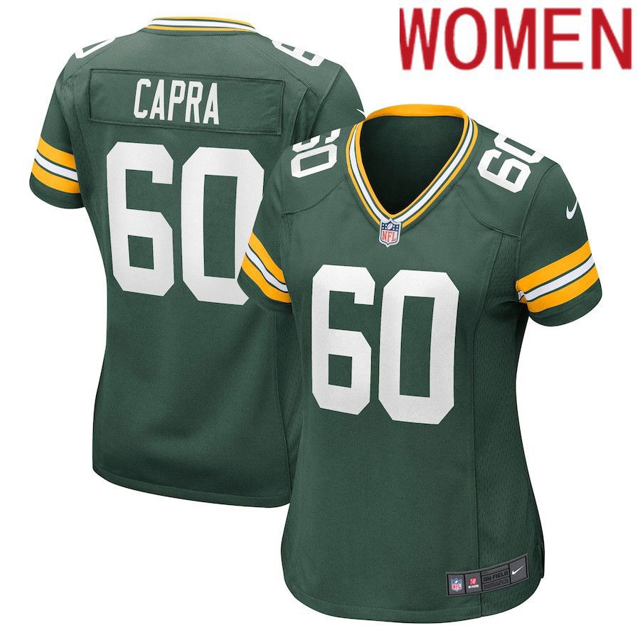 Women Green Bay Packers #60 Jacob Capra Nike Green Nike Game NFL Jersey->women nfl jersey->Women Jersey